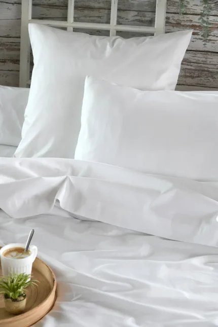 Cearșaf cu elastic Elysee 90X190 cm, culoare alb, 100% bumbac OEKO TEX - imagine 4