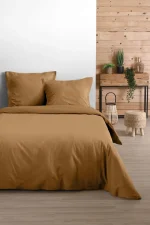 Cearșaf cu elastic Eden 160X200 cm, culoare muștar, 100% bumbac OEKO TEX - imagine 2