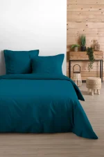 Cearșaf cu elastic Eden 160X200 cm, culoare verde petrol, 100% bumbac OEKO TEX - imagine 2