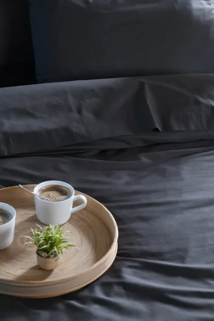 Cearșaf cu elastic Elysee 160X200 cm, culoare antracit, 100% bumbac OEKO TEX - imagine 6