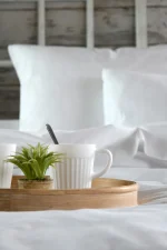 Cearșaf cu elastic Elysee 180X200 cm, culoare alb, 100% bumbac OEKO TEX - imagine 7