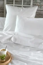 Cearșaf cu elastic Elysee 180X200 cm, culoare alb, 100% bumbac OEKO TEX - imagine 4