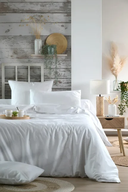 Cearșaf cu elastic Elysee 180X200 cm, culoare alb, 100% bumbac OEKO TEX - imagine 2