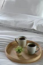 Cearșaf cu elastic Elysee 180X200 cm, culoare gri deschis, 100% bumbac OEKO TEX - imagine 6