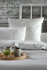 Cearșaf cu elastic Elysee 180X200 cm, culoare gri deschis, 100% bumbac OEKO TEX - imagine 5