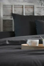 Cearșaf cu elastic Elysee 180X200 cm, culoare antracit, 100% bumbac OEKO TEX - imagine 5