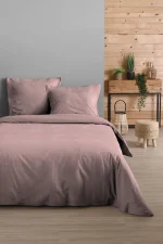 Cearsaf de pilotă Eden pat dublu 240X220 cm, culoare roz pudră, 100% bumbac OEKO TEX - imagine 2