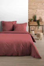 Cearsaf de pilotă Eden pat dublu 240X220 cm, culoare rubiniu, 100% bumbac OEKO TEX - imagine 2