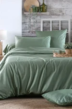 Cearsaf de pilotă Elysee pat dublu 240X220 cm, culoare verde, 100% bumbac OEKO TEX