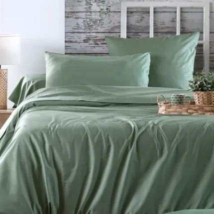 Cearsaf de pilotă Elysee pat dublu 240X220 cm, culoare verde, 100% bumbac OEKO TEX