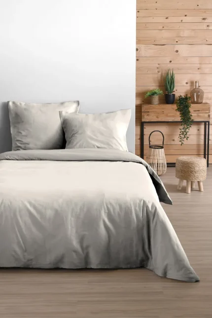 Cearsaf de pilotă Eden pat dublu King Size 260X240 cm, culoare crem, 100% bumbac OEKO TEX - imagine 2