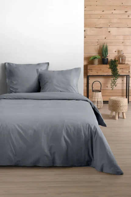 Cearsaf de pilotă Eden pat dublu King Size 260X240 cm, culoare gri, 100% bumbac OEKO TEX - imagine 2