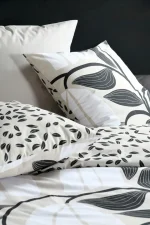 Lenjerie Joyna pat dublu, 3 piese, cearsaf pilota 240X220 cm, 2 fete de perna 63×63 cm, culoare natural, 100% bumbac OEKO TEX - imagine 3