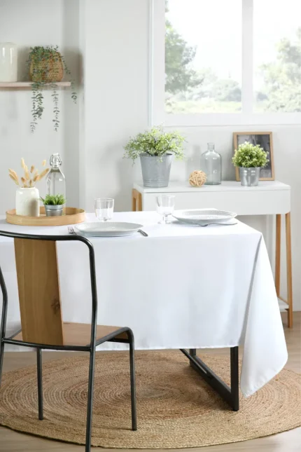 Față de masă Nelson 145X240 cm, culoare alb, 100% poliester - imagine 2