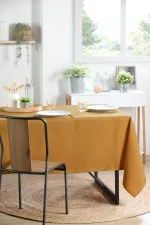 Față de masă Nelson 145X240 cm, culoare muștar, 100% poliester - imagine 2