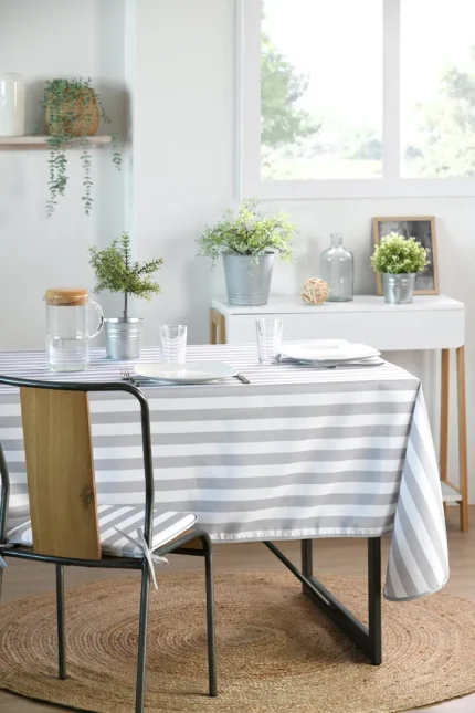 Față de masă Deauville 140X240 cm, culoare natural, 100% poliester - imagine 2