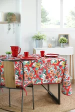 Față de masă Gipsy 140X240 cm, culoare roșu, 100% poliester - imagine 2