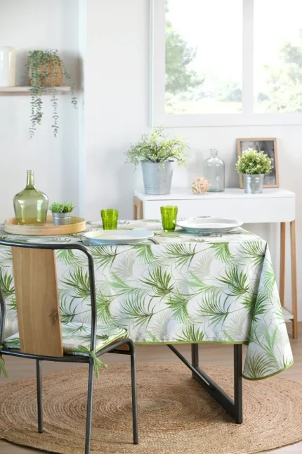 Față de masă Palmira 140X240 cm, culoare verde, 100% poliester - imagine 2