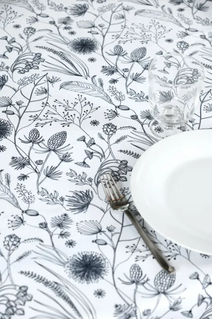 Față de masă Pissenlit 140X240 cm, culoare antracit, 100% poliester - imagine 3