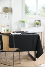 Față de masă Nelson 145X300 cm, culoare negru, 100% poliester - imagine 2