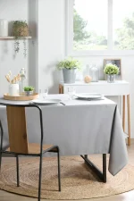 Față de masă Nelson 145X300 cm, culoare gri, 100% poliester - imagine 2