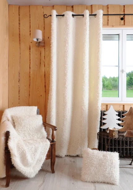 Pătură Mouton 130X160 cm, culoare alb, 100% poliester - imagine 3