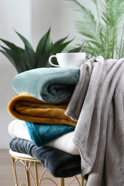 Pătură Stanford 130X160 cm, culoare verde, 100% poliester - imagine 2