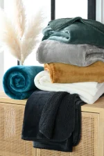 Pătură Michigan 130X160 cm, culoare antracit, 100% poliester - imagine 2