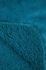 Pătură Michigan 130X160 cm, culoare verde petrol, 100% poliester - imagine 3