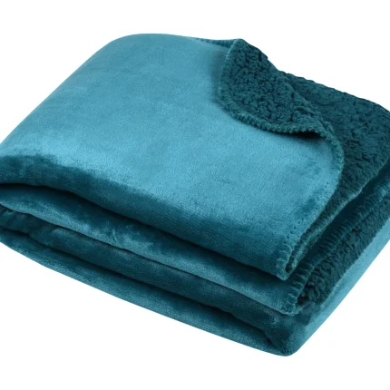 Pătură Michigan 130X160 cm, culoare verde petrol, 100% poliester