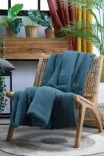 Pătură Coline 125X150 cm, culoare Verde petrol, 100% bumbac