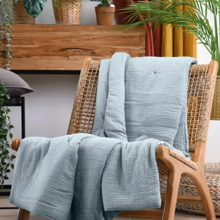 Pătură Coline 125X150 cm, culoare Bleu, 100% bumbac