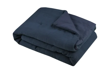 Pătură Coline 125X150 cm, culoare Albastru, 100% bumbac - imagine 2