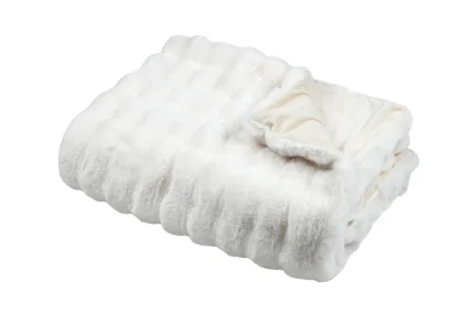 Pătură Nebraska 130X150 cm, culoare Crem, 100% poliester - imagine 3