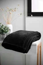 Pătură Clayton 130X160 cm, culoare Negru, 100% poliester