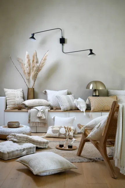 Pătură Balma 125X150 cm, culoare Natural, 100% bumbac - imagine 4