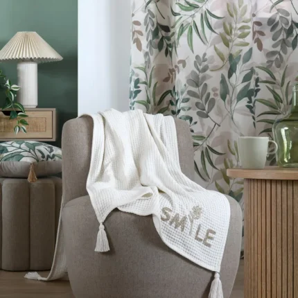 Pătură Ombrage 125x150 cm, culoare Alb, 55% bumbac, 45% poliester