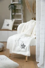 Pătură Doureve 130X160 cm, culoare Bej, 100% poliester