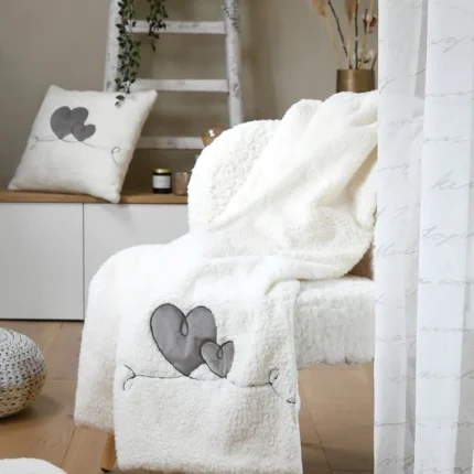 Pătură Doureve 130X160 cm, culoare Greige, 100% poliester