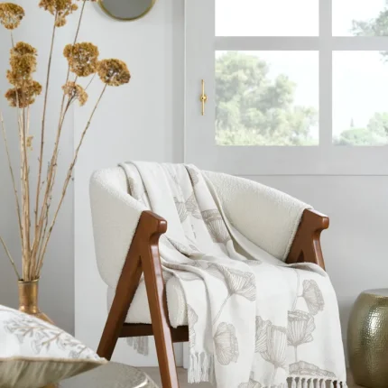 Pătură Oriana 125x150 cm, culoare Natural, 55% bumbac, 45% poliester