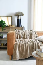 Pătură Fauves 130X160 cm, culoare Natural, 100% poliester