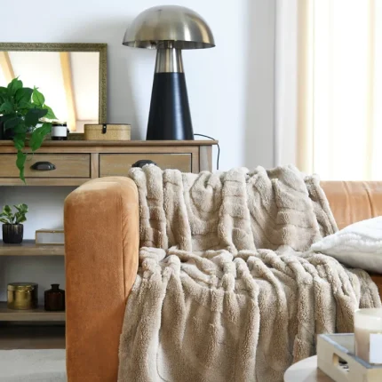 Pătură Fauves 130X160 cm, culoare Natural, 100% poliester