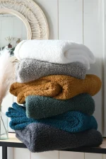 Pătură Montreal 180X220 cm, culoare antracit, 100% poliester - imagine 4