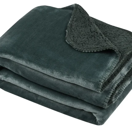 Pătură Michigan 180X220 cm, culoare verde, 100% poliester