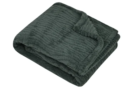 Pătură Columbia 180X220 cm, culoare Gri verde, 100% poliester - imagine 3