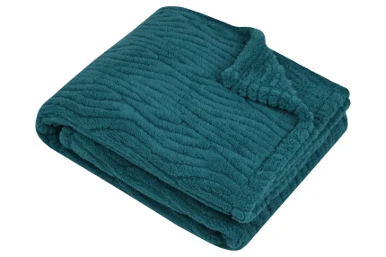 Pătură Columbia 180X220 cm, culoare Verde petrol, 100% poliester - imagine 3