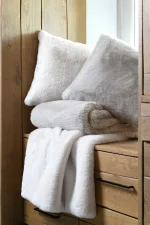 Pătură Bostan 180X220 cm, culoare Crem, 100% poliester - imagine 3