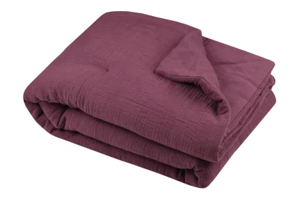 Pătură Coline 125X150 cm, culoare Visiniu, 100% bumbac - imagine 2