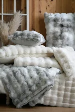 Pătură Nebraska 180X220 cm, culoare Gri perlă, 100% poliester