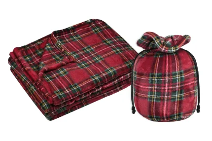 Pătură Willis 140X200 cm, culoare Roșu, 100% poliester - imagine 3